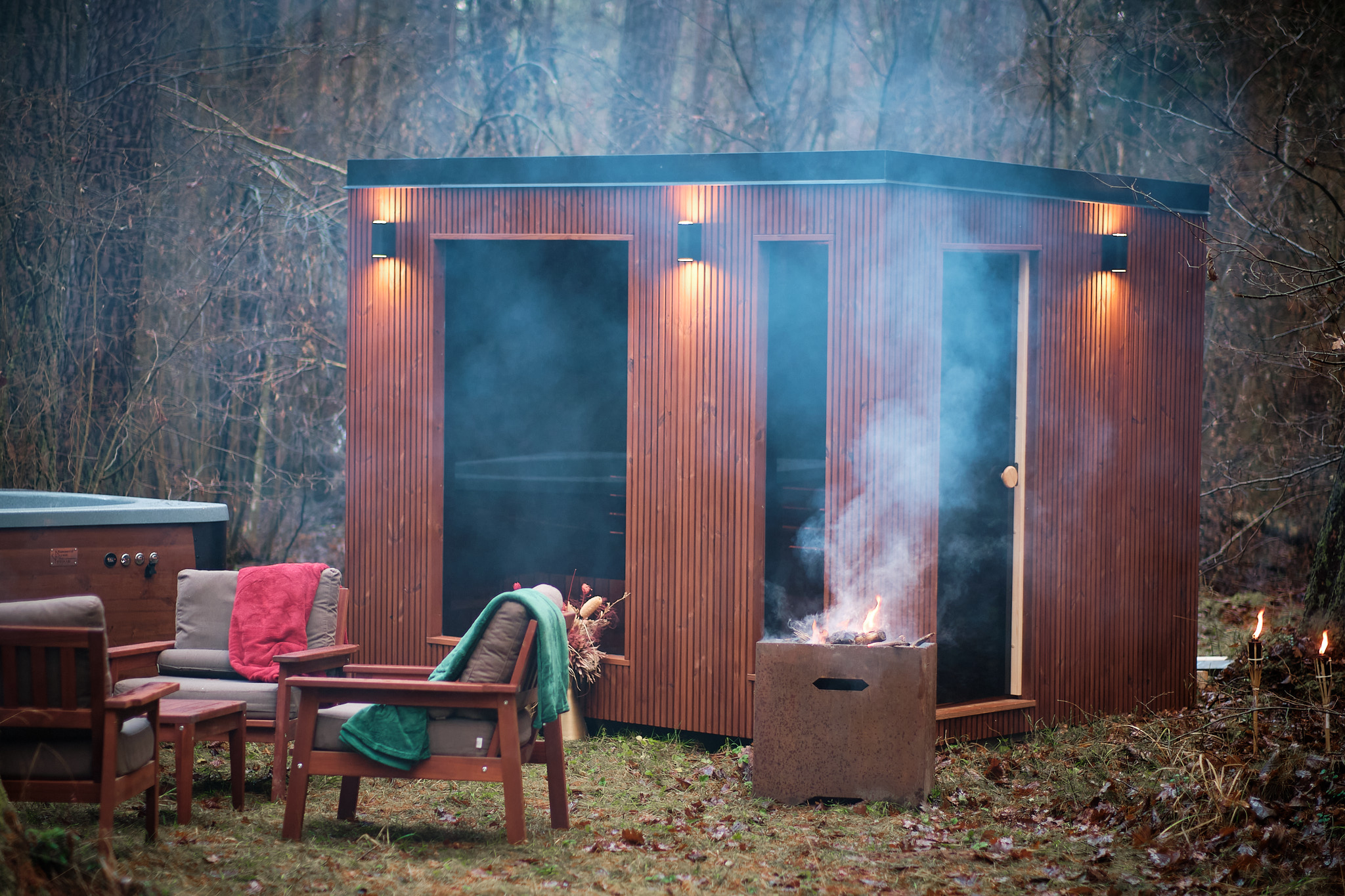 Cube Sauna with shower